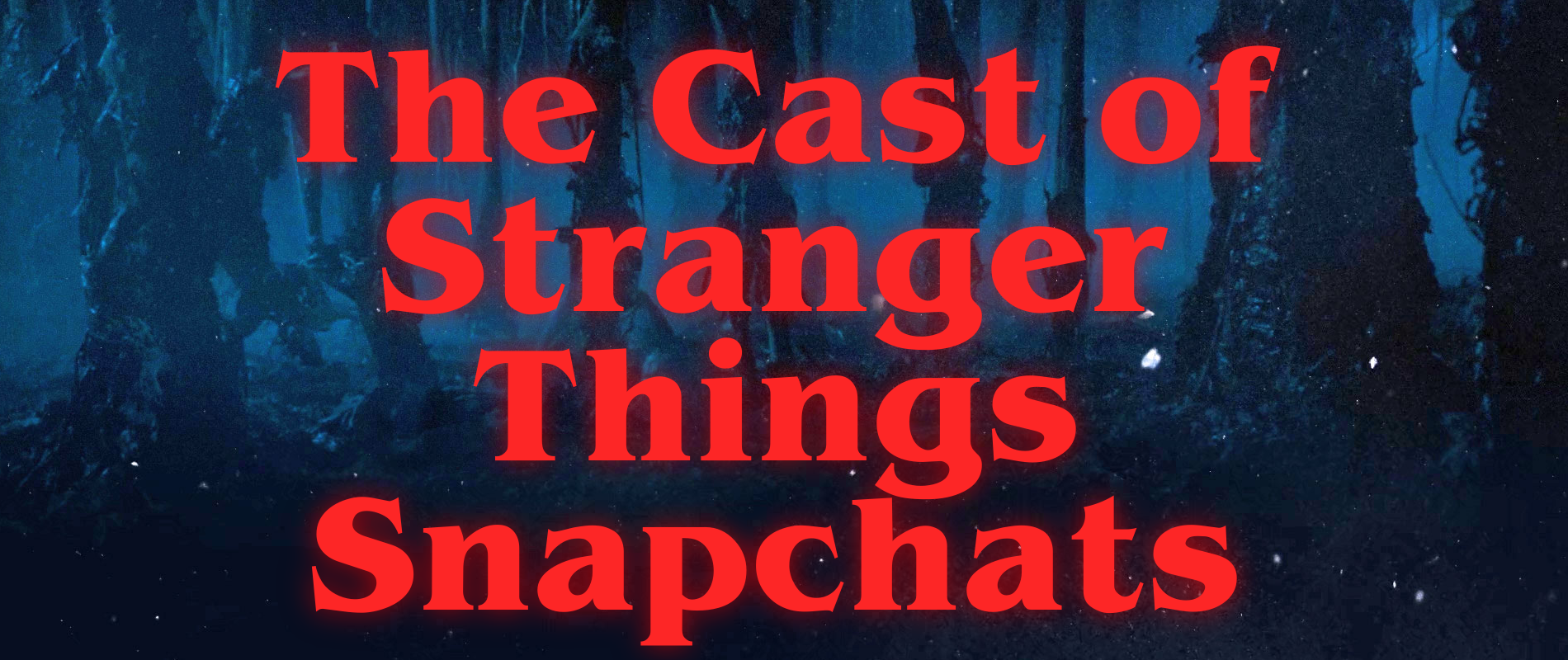 The Cast of Stranger Things Snapchats